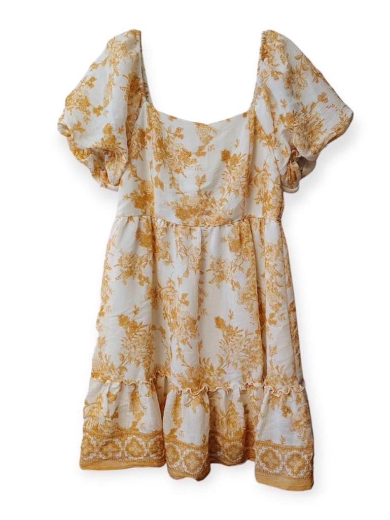 Blu Pepper Floral Puff-Sleeve Dress